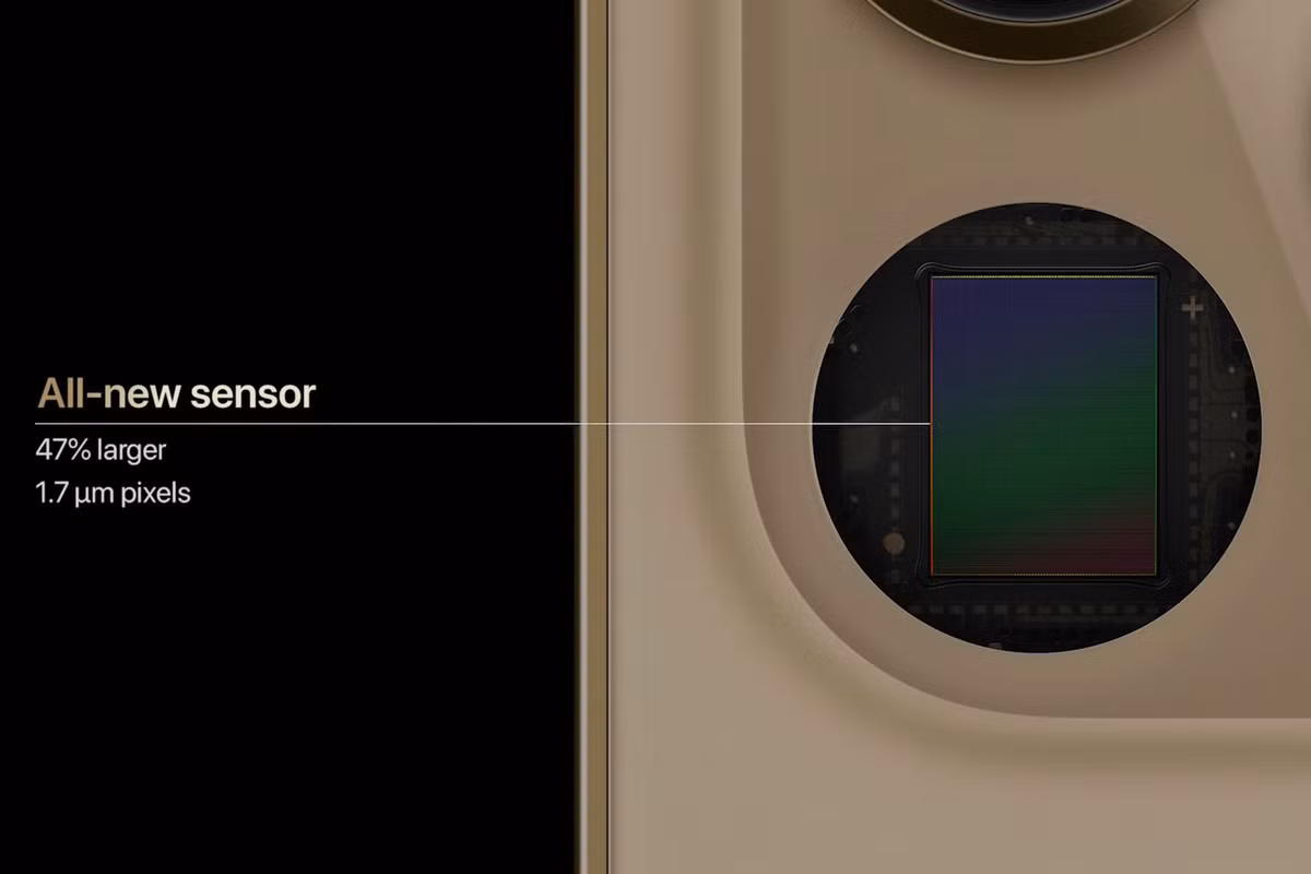 Cảm biến ống kính Tele mới có kích thước lớn hơn 47% so với thế hệ trước, đồng thời hệ thống chống rung "dịch chuyển cảm biến" 4 chiều.
