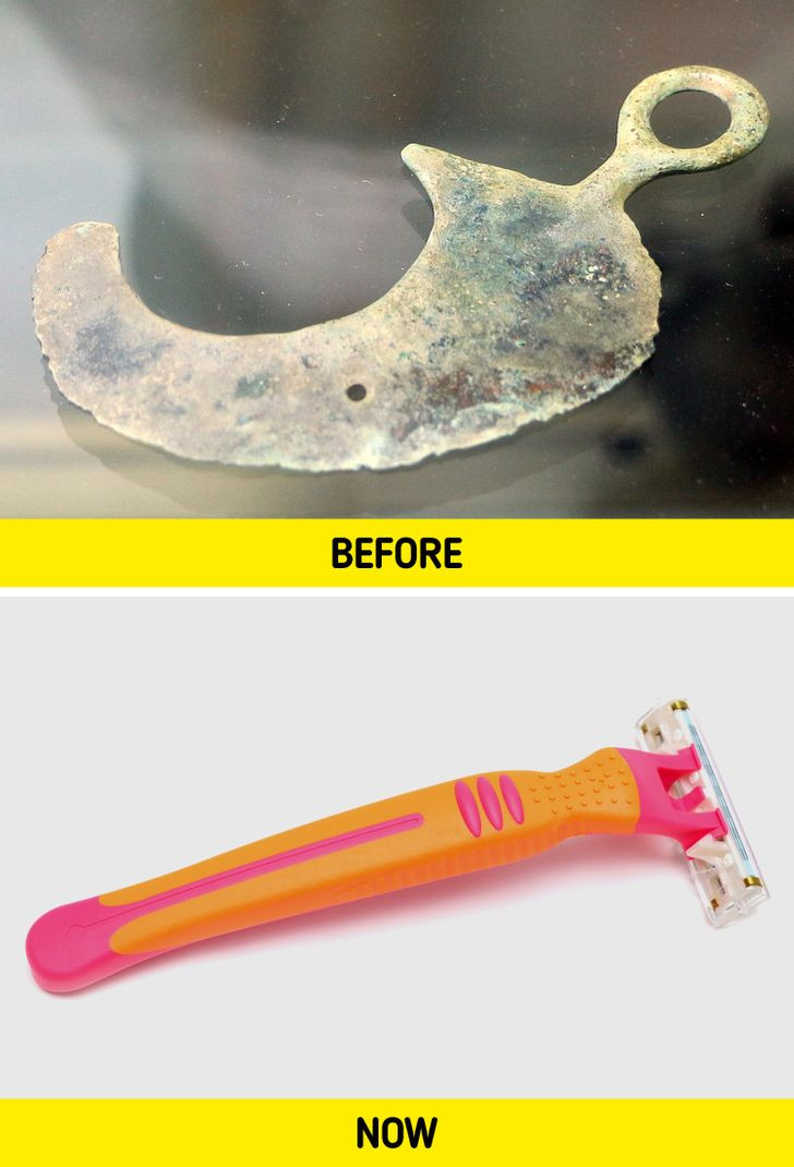 Những chiếc dao cạo râu đầu tiên được phát minh trong thời đại đồ đồng trông có vẻ không liên quan đến phiên bản ngày nay.