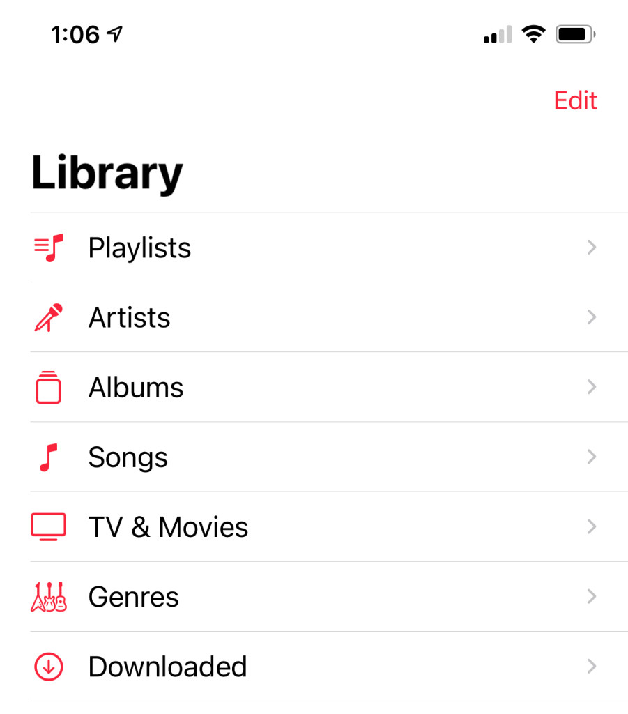 Màn hình giới thiệu khi truy cập Thư viện Ứng dụng lần đầu. Mục Thư viện trong ứng dụng Music có thêm biểu tượng mới.