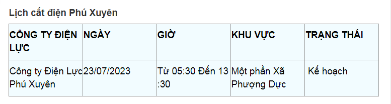 Tùy theo tình hình thời tiết và kế hoạch thay đổi nên lịch cắt điện Hà Nội hôm nay có thể được điều chỉnh hoãn ở một số nơi. Quý độc giả có thể theo dõi lịch cúp điện thường xuyên trên kienthuc.net để nắm bắt kịp thời, chủ động sắp xếp lịch sinh hoạt và sản xuất phù hợp nhất. 