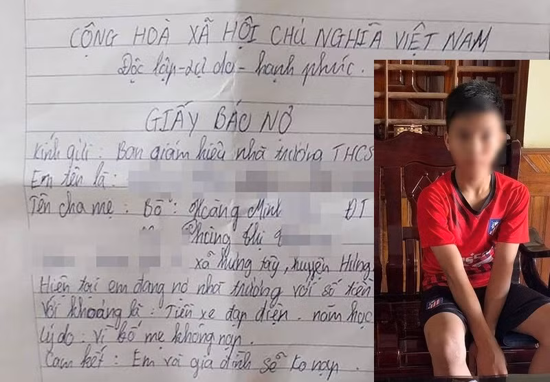 Nha truong bat hoc sinh viet giay no... giong xa hoi den?