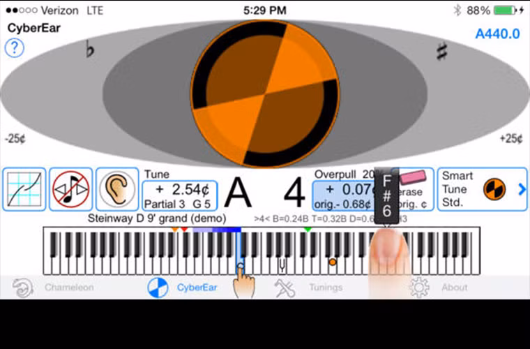  CyberTuner - Giá: 999.99 USD Ứng dụng dành cho các nhà chỉnh dây đàn piano chuyên nghiệp được quảng cáo là cực kỳ chính xác và vừa dễ sử dụng. Nhiều người dùng có vẻ như đồng ý như vậy khi ứng dụng này được đánh giá 5 sao từ 51 người đã sử dụng nó.