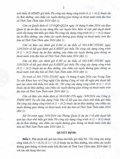 TP HCM: Công ty Phúc Trạch trúng gói thầu bảo dưỡng đường tại Thới Tam Thôn - Hình 2 TP HCM: Cong ty Phuc Trach trung goi thau bao duong duong tai Thoi Tam Thon-Hinh-2