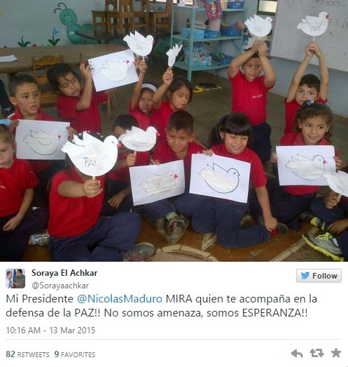 Trước khi chiến dịch thu thập 10 triệu chữ ký bắt đầu, một số tin tức cho biết, chính quyền Venezuela yêu cầu trường học kêu gọi học sinh viết thư gửi ông Obama để phản đối “sự can thiệp” của Mỹ vào nước này.