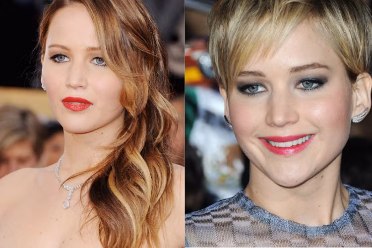 Jennifer Lawrence xuất hiện với mái tóc dài lượn sóng năm 2010 nhưng tại buổi giới thiệu "The Hunger Games: Catching Fire" năm 2013 cô trông trẻ trung với kiểu tóc ngắn pixie. Mới đây tại MTV Movie Awards 2015, nữ diễn viên tài năng nhận giải "Khoảnh khắc âm nhạc xuất sắc" với màn thể hiện ca khúc trong Mockingjay – Part 1 (Húng nhại phần 1).