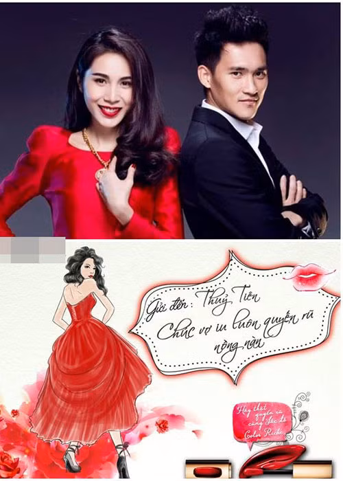 Ca sĩ Thủy Tiên cũng bất ngờ khi nhận được tấm thiệp chúc mừng ngày 8/3 độc đáo của chồng.