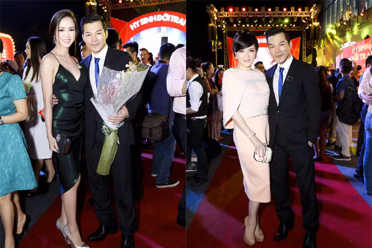 Trước khi công chiếu trên toàn quốc, tối 19/8 sự kiện ra mắt phim “Hy sinh đời trai” của nhà sản xuất Trần Bảo Sơn và đạo diễn Lưu Huỳnh đã được diễn ra tại TP HCM. Đông đảo sao Việt đã đến tham gia sự kiện. Trong hình, người đẹp Vũ Ngọc Anh và Lý Nhã Kỳ đến chúc mừng buổi ra mắt phim của Trần Bảo Sơn.