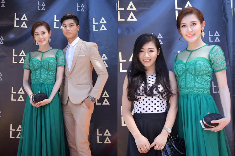 Nữ diễn viên Linh Lê trong phim "Mưa bóng mây" chụp ảnh cùng Á hậu Huyền My.