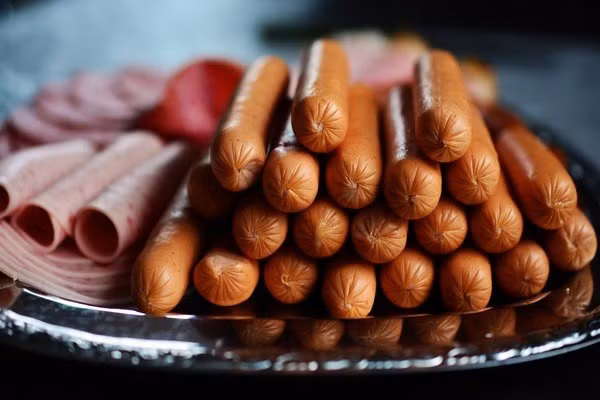 4. Các loại xúc xích, thịt chế biến sẵn Các loại xúc xích, thịt nguội, thịt hun khói đều sử dụng độ mặn của muối để bảo quản. Khi dùng các loại đồ ăn này, cơ thể phải hấp thụ lượng muối lớn trong khi các thành phần dinh dưỡng lại không bằng thịt tươi sống.