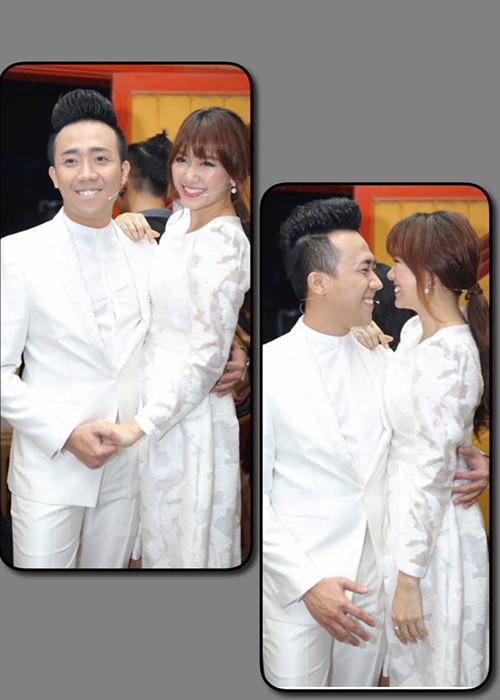 Trước ống kính máy ảnh, cặp đôi diễn viên phim “Bệnh viện ma” thoải mái dành cho nhau những cử chỉ đầy tình tứ. (Ảnh: Facebook nhân vật)