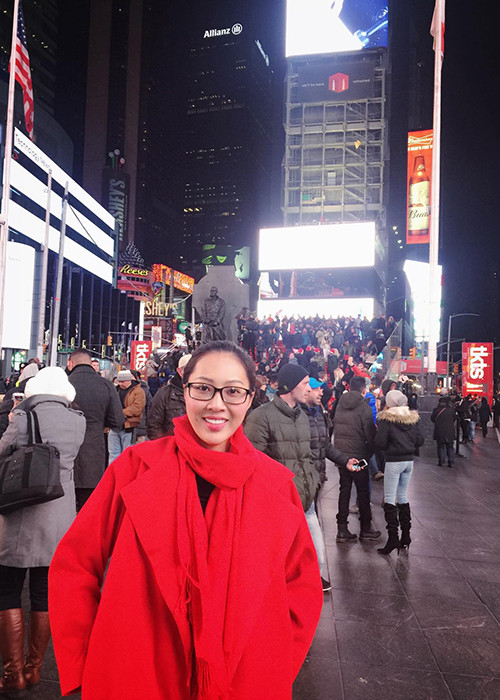 Sau khi kết thúc hành trình tại cuộc thi Hoa hậu Thế giới 2016, Hoa khôi Diệu Ngọc đã trở lại thành phố New York, Mỹ. (Ảnh: Facebook nhân vật)