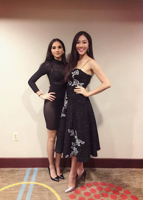 Diệu Ngọc cũng luôn tỏ ra thân thiện với các thí sinh của cuộc thi Hoa hậu Thế giới 2016. (Ảnh: Facebook nhân vật)