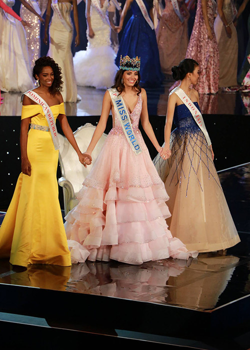 Đại diện Puerto Rico đăng quang trong khi danh hiệu á hậu 1 và 2 lần lượt thuộc về đại diện CH Dominica và Indonesia. (Ảnh: Hoa hậu Thế giới)