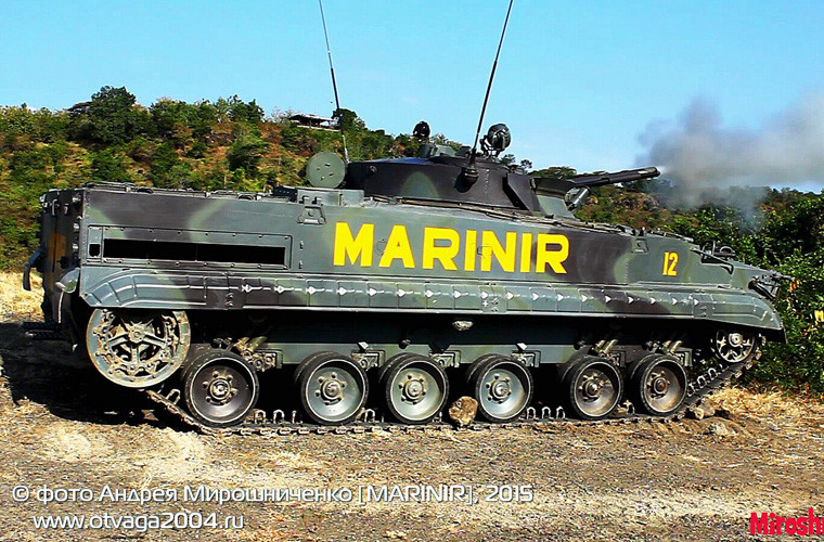 Khẩu pháo 2A70 100mm có khả năng bắn tên lửa chống tăng 9M117 có tầm bắn lên tới 4-5km, trong khi với đạn nổ phá mảnh 3OF32 thì tầm bắn của 2A70 cũng đã đạt tới 4km. Nguồn ảnh: otvaga2004