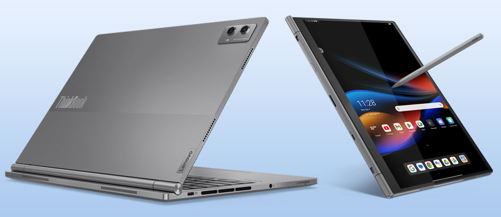 Lenovo ThinkBook Plus Gen 5 Hybrid PC là một thiết bị dạng module, cung cấp tính bảng chạy Android bằng chip Qualcomm kết hợp với máy tính xách tay Intel. Nó mạnh mẽ, hiệu suất và tiện dụng hơn nhiều những chiếc tablet hiện tại. Ảnh: NSX.