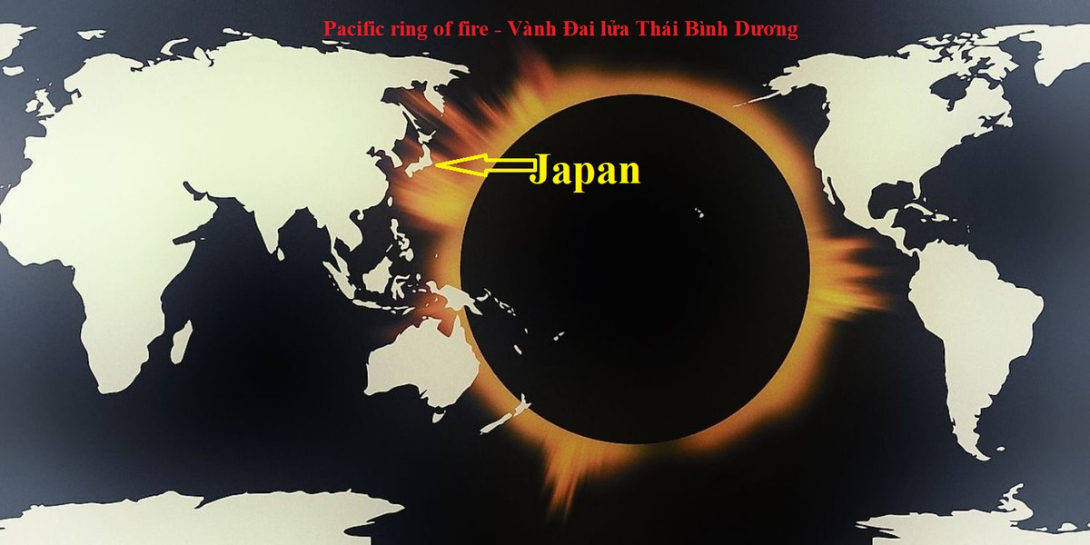 Với địa hình nằm trên Vành đai Lửa Thái Bình Dương, Nhật Bản là quốc gia thường xuyên phải đối mặt với các trận động đất, trong đó có nhiều trận gây ra thiệt hại lớn. Ảnh: Tạo AI - Tuệ Minh