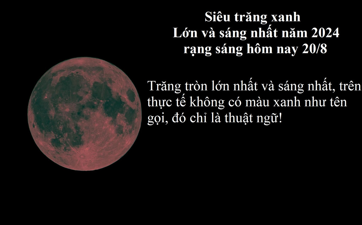 Siêu Trăng Xanh (Blue Supermoon): Là hiện tượng khi có hai lần trăng tròn xảy ra trong cùng một tháng dương lịch và một trong số đó là siêu trăng. Tên gọi "xanh" không đại diện cho màu sắc mà chỉ mang tính biểu tượng. Ảnh: Tuệ Minh