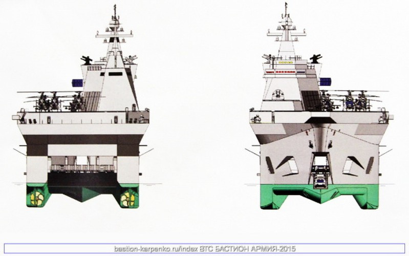 Để trở thành một đơn vị chiến đấu phổ quát, trực thăng và xe thiết giáp với các đặc tính chiến thuật tối ưu phải được tạo ra riêng cho chiếc tàu đổ bộ tấn công này.