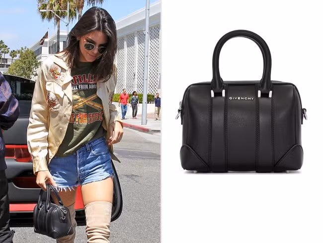 Kendall Jenner quả là fan của Givenchy khi cô lại sắm cho mình thêm một chiếc túi nữa của thương hiệu này. Chiếc túi Micro Lucrezia màu đen của Givenchy giá 1.295 USD.