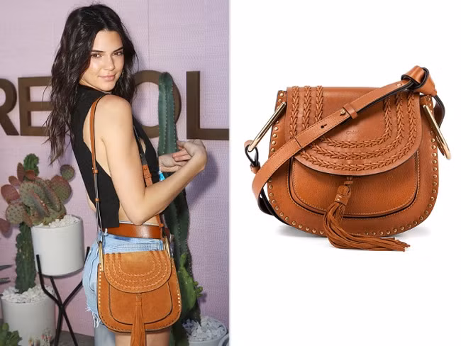 Chiếc túi đeo vai size M màu da lạc đà hiệu Chloe Hudon giá 2.350 USD được Kendall chọn đeo đi tiệc tại Coachella.