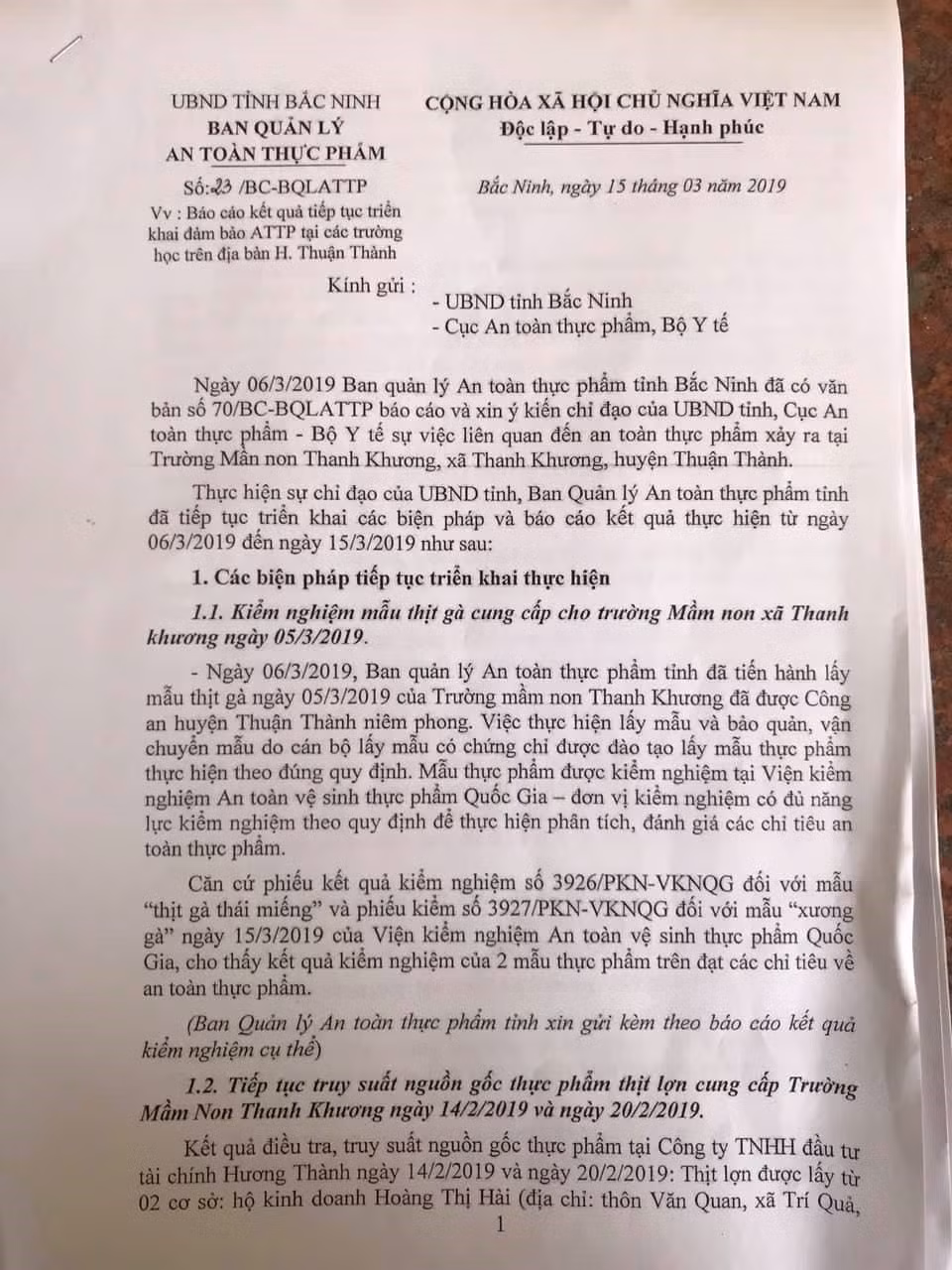 Ket qua kiem nghiem mau “thit ga nat” tai truong mam non o Bac Ninh-Hinh-2