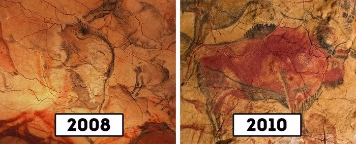 4. Hang động Altamira ở Tây Ban Nha: Hang động đã bị đóng cửa vào năm 2002. Các nhóm du lịch đã khiến các bức tranh trong hang động bị mốc chỉ bằng cách thở và tạo ra hơi nước và carbon dioxide. Năm 2001, một hang động và bảo tàng bản sao đã được xây dựng gần đó.