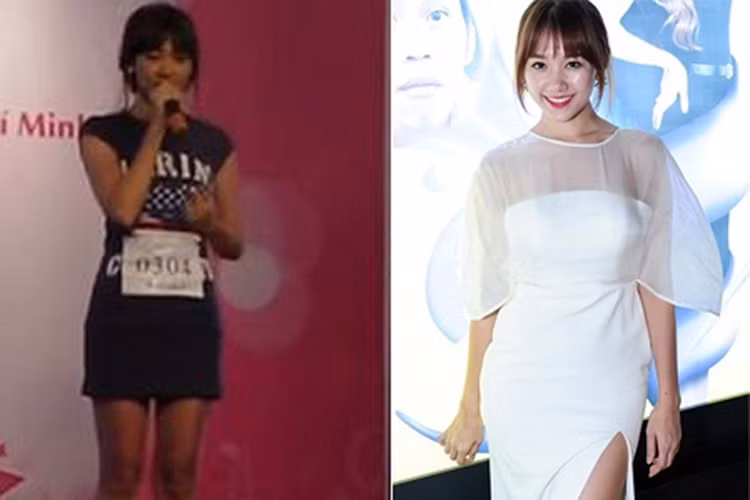 Ở Việt Nam, Hari Won từng tham gia "Bước nhảy xì tin" vào năm 2007 hay một cuộc thi hát vào năm 2011. Vào thời điểm năm 2011, cô trông khá gầy và có làn da đen ngăm. Ảnh: Ngôi sao