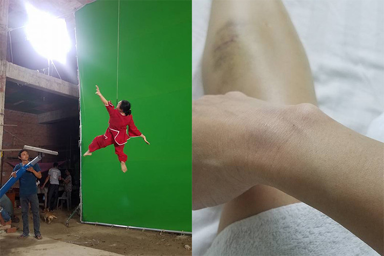 Để thành công như ngày hôm nay, nữ nghệ sĩ không ngại vất vả. Năm 2018, khi đóng phim "Hoán đổi", cô bị chấn thương vì quay cảnh mạo hiểm treo mình trên không.