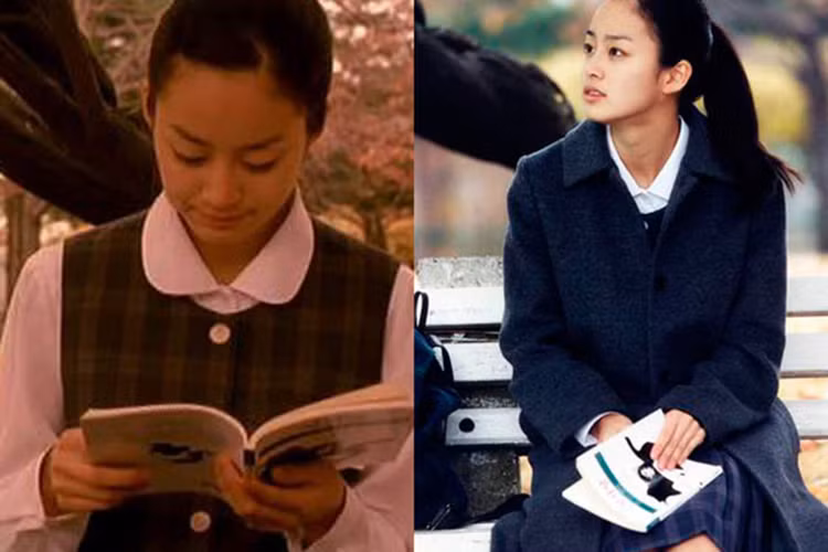 Năm 2001, Kim Tae Hee đóng vai cô nữ sinh trong bộ phim đầu tay mang tên "Last present". Ảnh: Vietnamnet