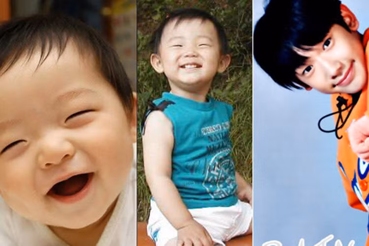 Từ bé, ông xã của Kim Tae Hee đã hút hồn người đối diện bởi đôi mắt một mí dễ thương. Ảnh: Zing