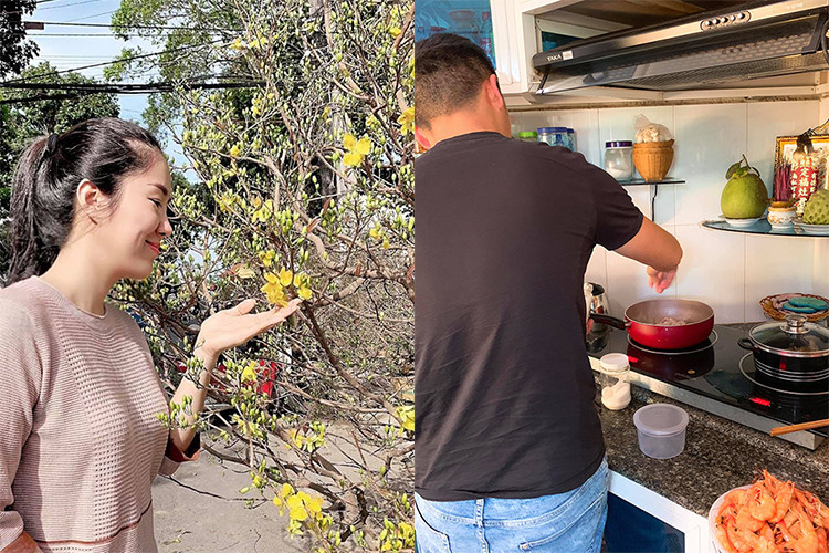 Lê Phương đã nghỉ ngơi, sắm Tết. Năm nay, vợ chồng sẽ đón thêm một thành viên gia nhập tổ ấm.