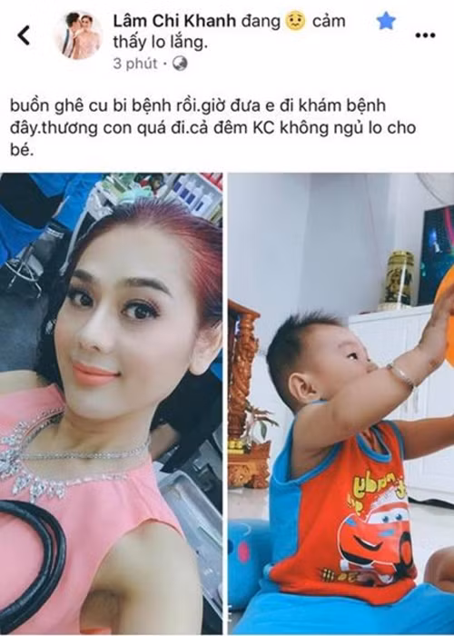 Trên trang cá nhân, Lâm Khánh Chi thỉnh thoảng khoe con trai nhưng khéo léo giấu mặt bé.