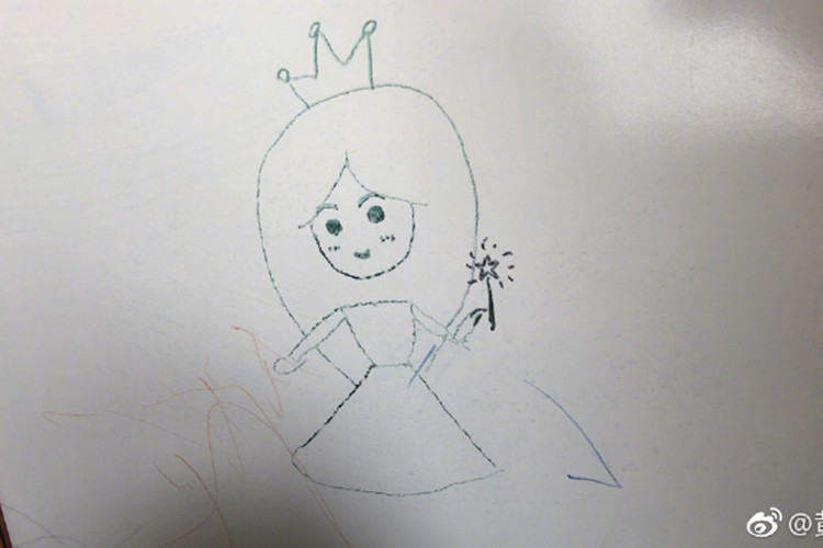 Nam diễn viên gửi tặng bà xã bức vẽ nàng công chúa xinh đẹp nhân dịp sinh nhật.