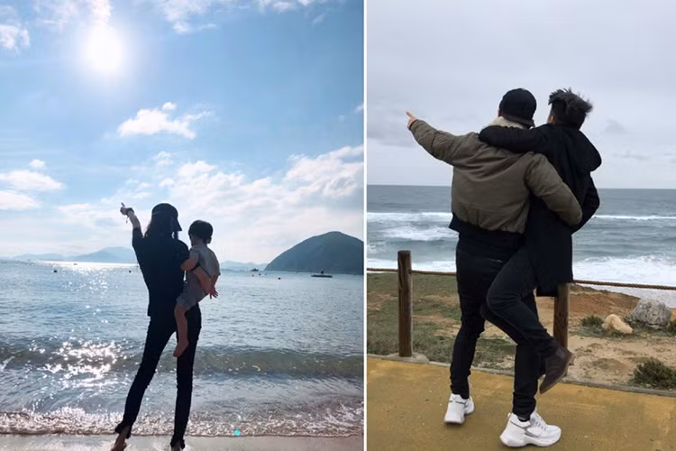 Trên trang cá nhân, Angelababy chỉ khoe hình ảnh bên con mà vắng mặt ông xã Huỳnh Hiểu Minh.