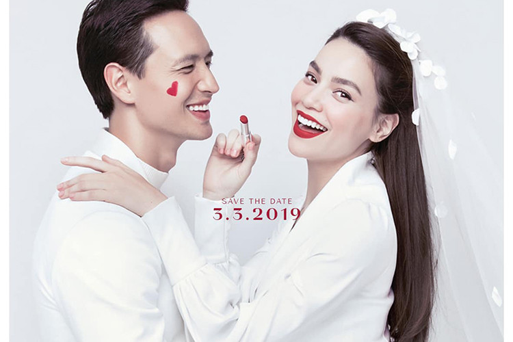 Trước khi Cường Đô la khoe ảnh bên Đàm Thu Trang, Hồ Ngọc Hà mới đây cũng gây chú ý khi chia sẻ hình ảnh cùng Kim Lý mặc đồ trắng. Hình ảnh còn ghi dòng chữ 3/3/2019.