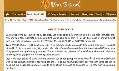 Huong dan xem tu vi nam 2019 tren mang cho tuoi Thin