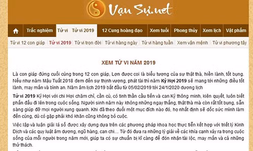 Huong dan xem tu vi nam 2019 tren mang cho tuoi Thin