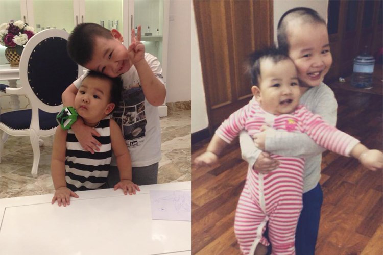 2 con kháu khỉnh, bụ bẫm của hoa hậu Thùy Lâm.