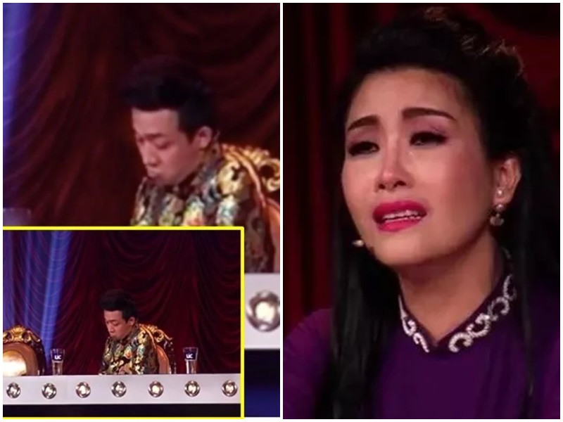 Mới đây, cư dân mạng đào lại clip Trấn Thành bị nghi có biểu cảm thiếu tinh tế. Cụ thể, trong một chương trình truyền hình, sau khi Lê Dương Bảo Lâm hoàn thành xong vai diễn, Kiều Oanh nghẹn ngào kể chuyện ngày cô được diễn hài cũng là ngày mẹ cấp cứu và qua đời. Trong lúc đó, máy quay chĩa về phía Trấn Thành ghi lại hình ảnh nhếch mày, trề môi. Ảnh: Saostar