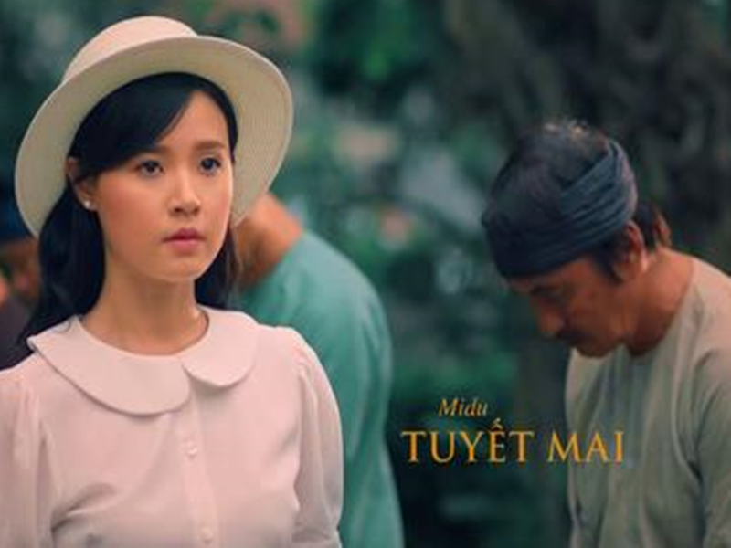 Năm 2017, Midu vào vai Tuyết Mai - vợ nhỏ của cậu Hai Phước trong phim điện ảnh “Mẹ chồng”. Ảnh: VOV