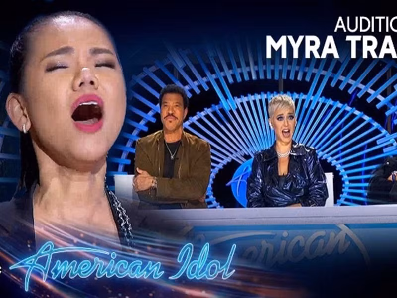 Năm 2019, Myra Trần bất ngờ tham gia cuộc thi American Idol. Trong chương trình, cô khoe giọng hát "khủng" qua ca khúc "One night only" khiến cả ba vị giám khảo: Lionel Richie, Luke Bryan, Katy Perry phải phấn khích. Ảnh: Một thế giới
