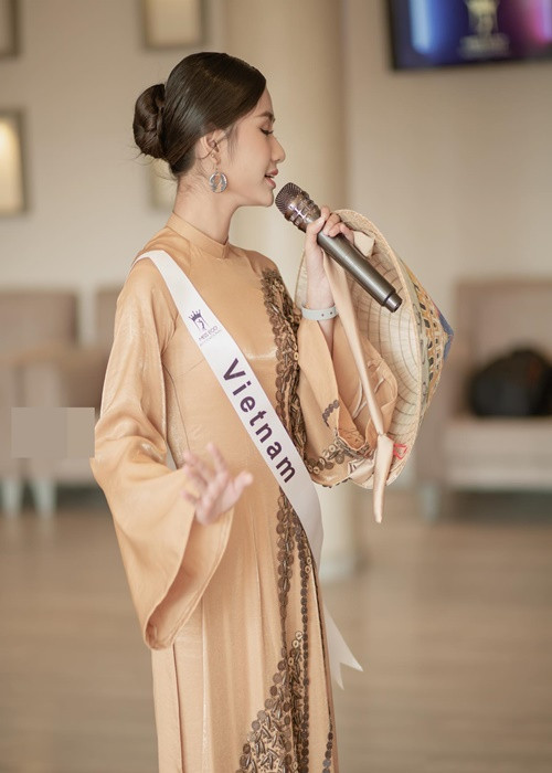 Thanh Hà trượt giải Thí sinh tài năng nhất. Ảnh: Miss Eco International