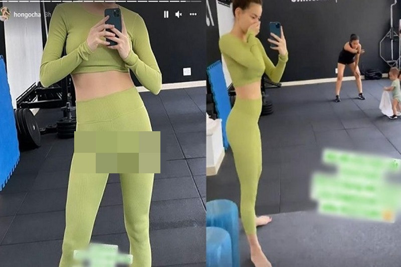 Các set đồ tập giúp Hồ Ngọc Hà khoe dáng nhưng đôi lúc lại "phản chủ". Ảnh: Vietnamnet