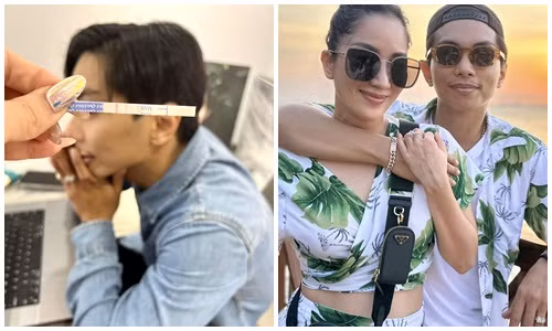 Khanh Thi mang bau lan 3 voi chong tre