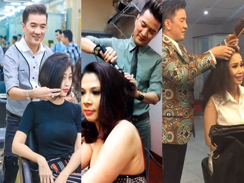 Khi nổi tiếng, Mr Đàm làm tóc cho những người thân thiết như mẹ ruột, con trai, Trường Giang, Hoài Lâm, Dương Triệu Vũ…. Ảnh: Người đưa tin