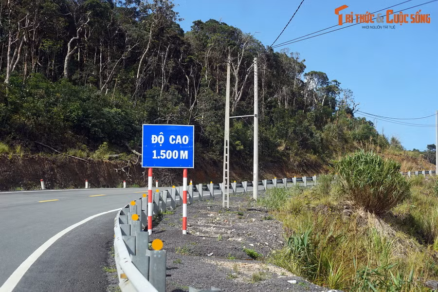 Đến độ cao 1.500 mét, cảm giác se lạnh "như Đà Lạt" ập đến, dù đây mới là điểm giữa của hành trình Nha Trang - Đà Lạt.