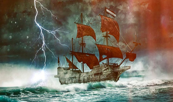 Bị đẩy đến giới hạn, phi hành đoàn đã làm phản. Không do dự, thuyền trưởng van der Decken đã giết chết thủ lĩnh phiến quân và ném xác xuống biển.