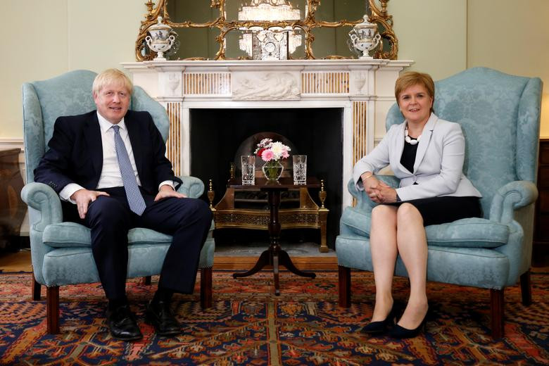 Trước đó, ông Boris hội đàm với Thủ hiến Scotland Nicola Sturgeon tại tòa nhà Bute House ở Edinburgh, ngày 29/7.