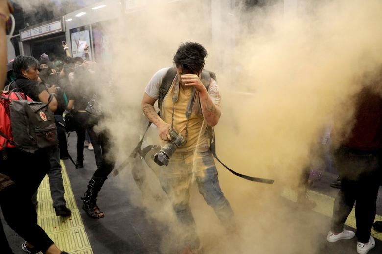 Đường phố Mexico mù mịt.