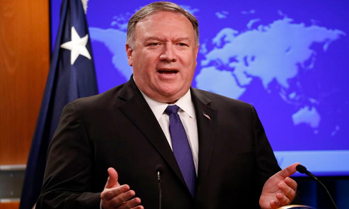 Ngày 1/8, Ngoại trưởng Mỹ Mike Pompeo đã đề cập tới vấn đề Biển Đông khi ông dự cuộc họp trong khuôn khổ Hội nghị Bộ trưởng Ngoại giao các nước ASEAN tại thủ đô Bangkok, Thái Lan. Ảnh: AP. 